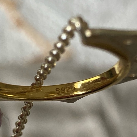 Cute Two tone Sterling Necklace & Ring Set - Picture 5 of 9